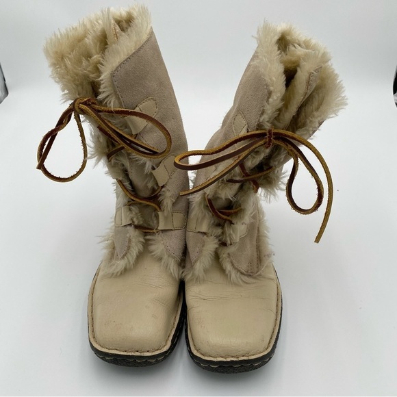 Cherokee‎ Leather Faux Fur Fuzzy Lined Full Lace Up Winter Eskimo Boots Size 7 - Picture 3 of 9
